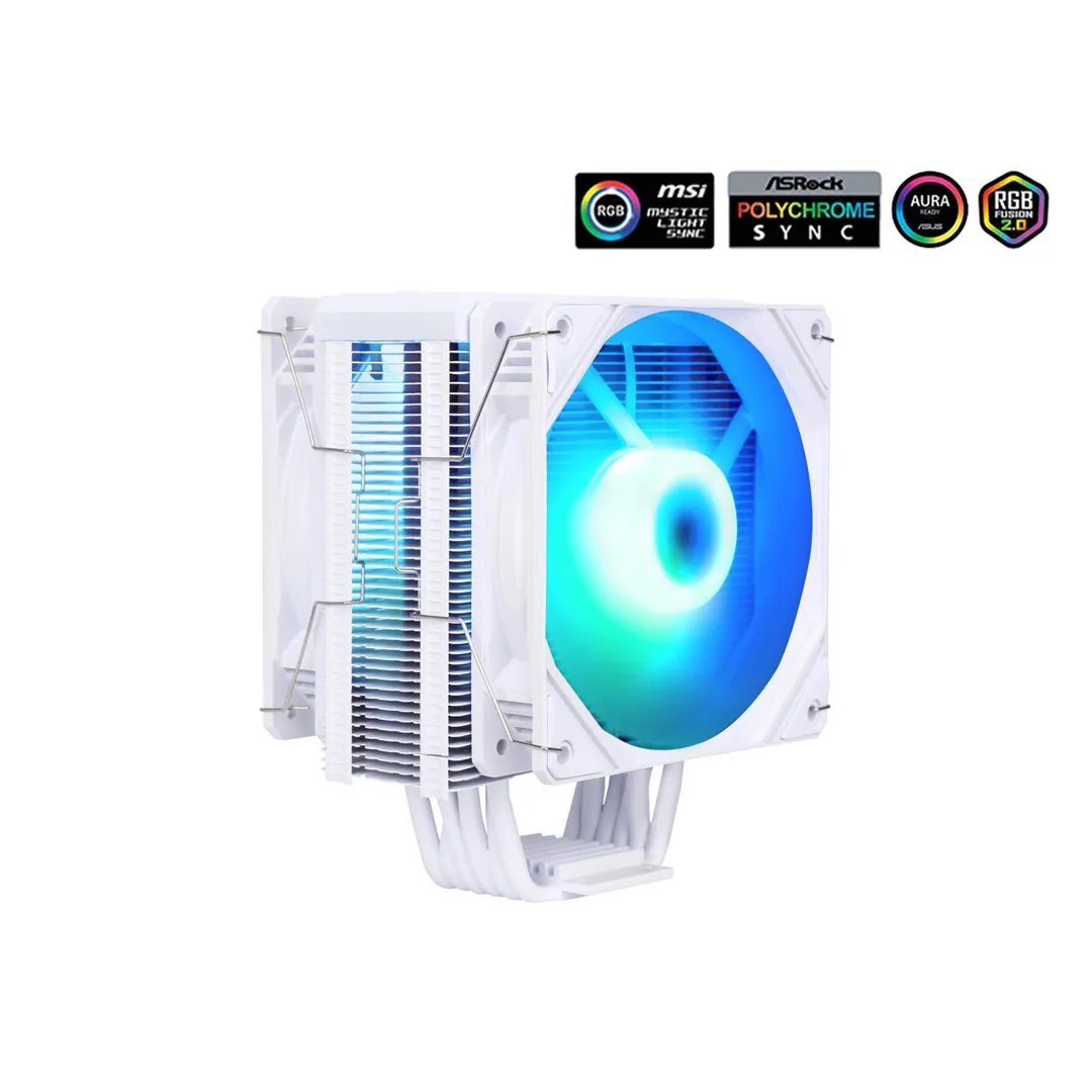 1 SAMA KA600DW RGB CPU AirCooler 120mm 12V 6 Heat PipeDual Platform PWM Fan PC - Image 1