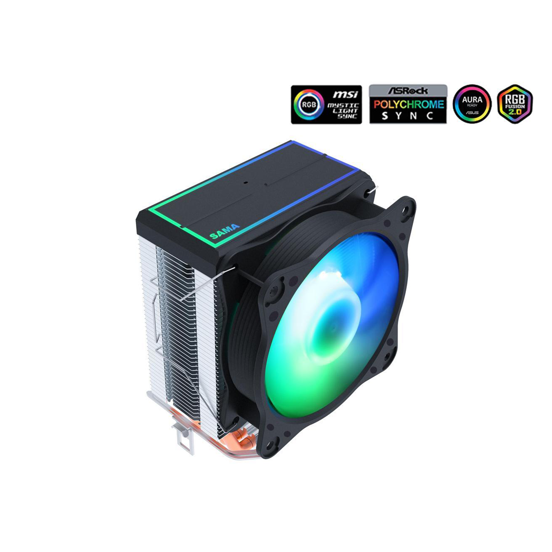 1 SAMA KA450D RGB CPU Air Cooler 9cm PWM Fan 4 Copper Heat Pipes For AMDIntel - الصورة 1