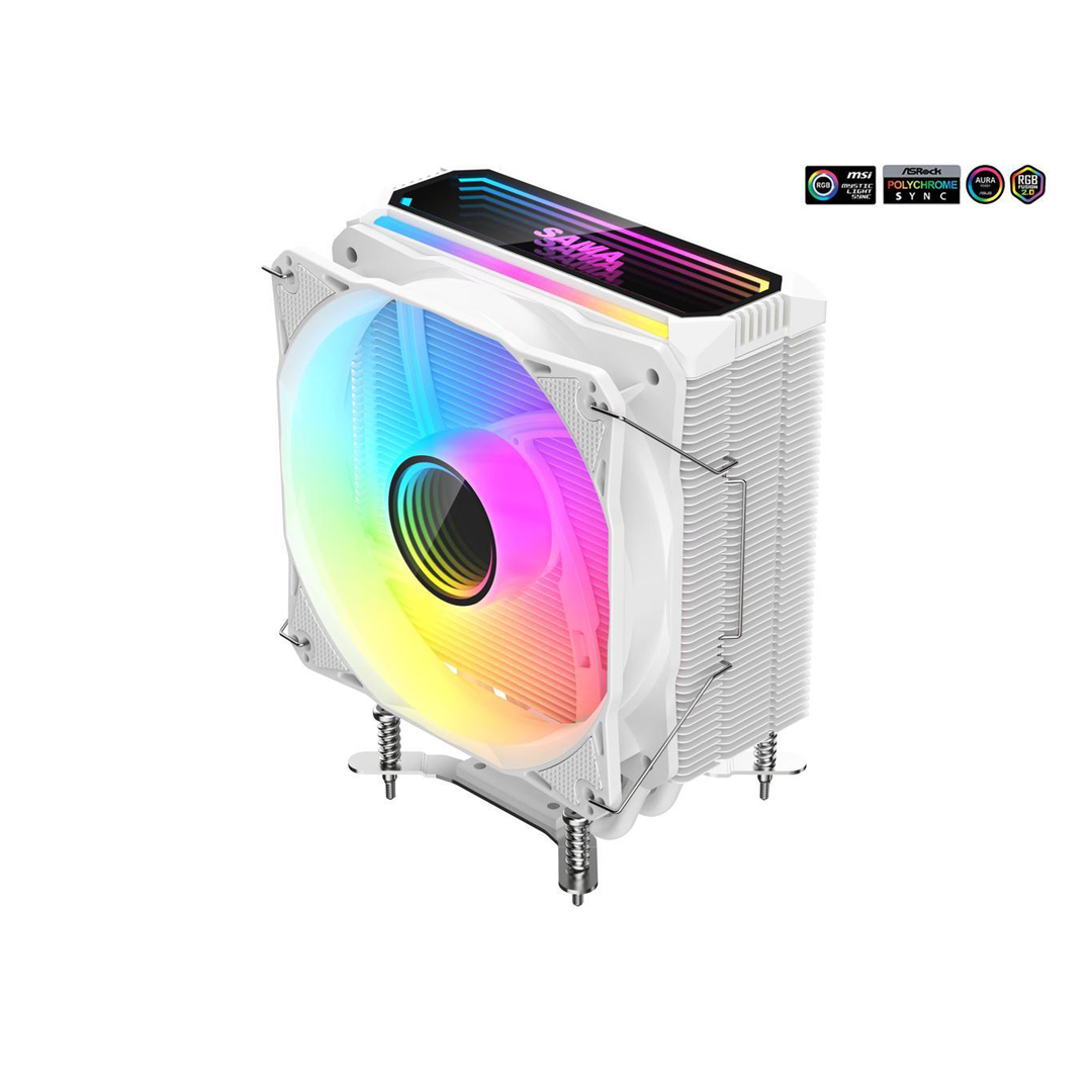 1 SAMA KA400I CPU Air Cooler 4 Heat Copper Pipe 120mm Cooling Fan Addressable RGB Aluminum - الصورة 1