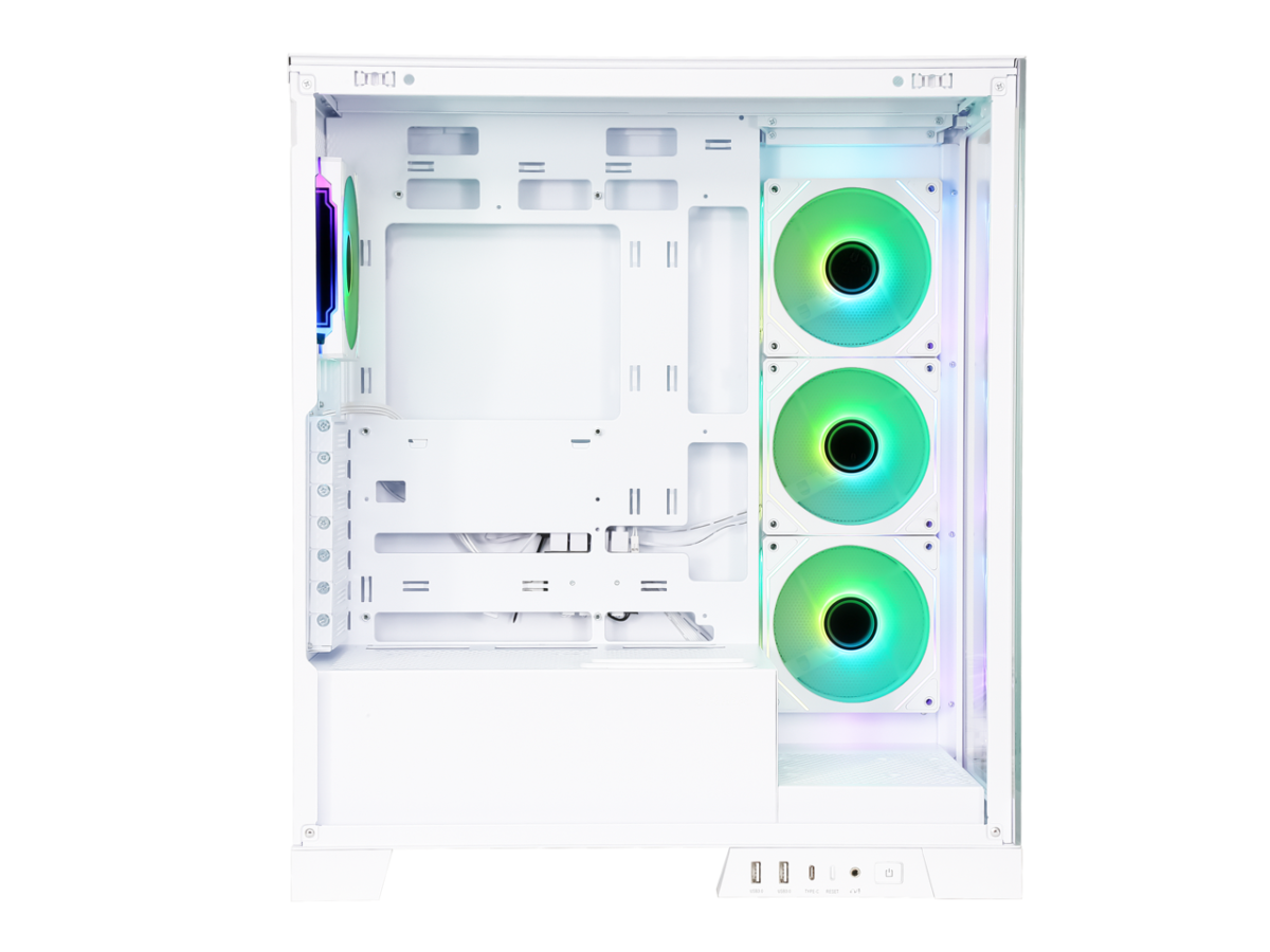 ⁦Sama Neview 2351 White Dual USB3.0 and Type C Tempered Glass ATX Mid Tower⁩ - الصورة ⁦3⁩