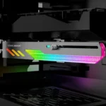 ⁦COOLMOON GT8 Horizontal GPU Support Bracket Colorful 5V A-RGB - Black⁩ - الصورة ⁦5⁩
