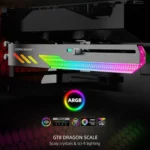 ⁦COOLMOON GT8 Horizontal GPU Support Bracket Colorful 5V A-RGB - Black⁩ - الصورة ⁦6⁩