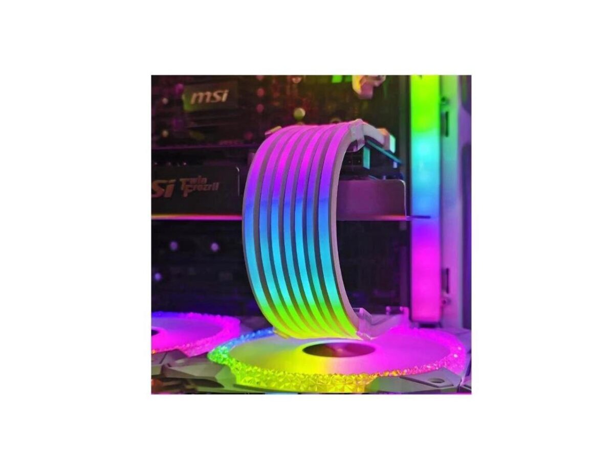 ⁦OOLMOON AOSOR AL300 Flexible Light Bar 24PIN 5V ARGB Aura Sync Neon Line Bendable Chassis Streamer Lamp Strip PC Case Decor⁩ - الصورة ⁦7⁩