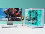 SAMA 2851 ATX Mid-Tower PC Gaming Case, High-Airflow, Sturdy Curved Tempered Glass Front, 4 ARGB PWM Fan Pre-installed with Fan Hub, White - Image 4