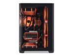 ⁦SAMA 2851 ATX Mid-Tower PC Gaming Case, High-Airflow, Sturdy Curved Tempered Glass Front, 4 ARGB PWM Fan Pre-installed with Fan Hub, Black⁩ - الصورة ⁦2⁩
