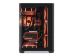 SAMA 2851 ATX Mid-Tower PC Gaming Case, High-Airflow, Sturdy Curved Tempered Glass Front, 4 ARGB PWM Fan Pre-installed with Fan Hub, Black - Image 2