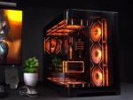 SAMA 2851 ATX Mid-Tower PC Gaming Case, High-Airflow, Sturdy Curved Tempered Glass Front, 4 ARGB PWM Fan Pre-installed with Fan Hub, Black - Image 3