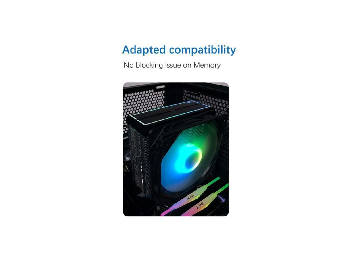 ⁦SAMA KA400D RGB CPU Air Cooler with 12cm PWM Fan,4 Copper Heat Pipes For AMDIntel⁩ - الصورة ⁦2⁩