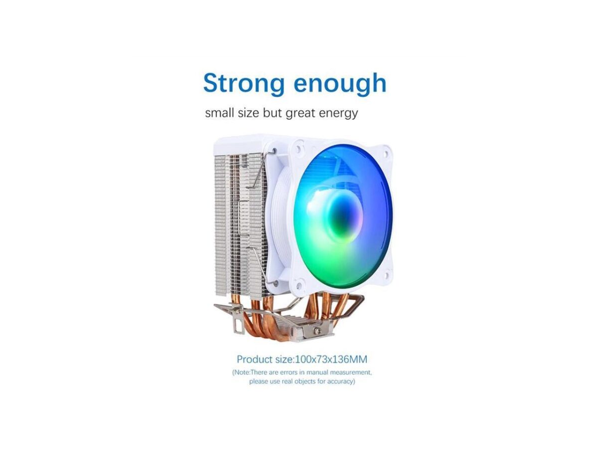 ⁦SAMA KA450DW RGB CPU Air Cooler 9cm PWM Fan 4 Copper Heat Pipes For AMDIntel Universal Computer Cooling Radiator White⁩ - الصورة ⁦3⁩