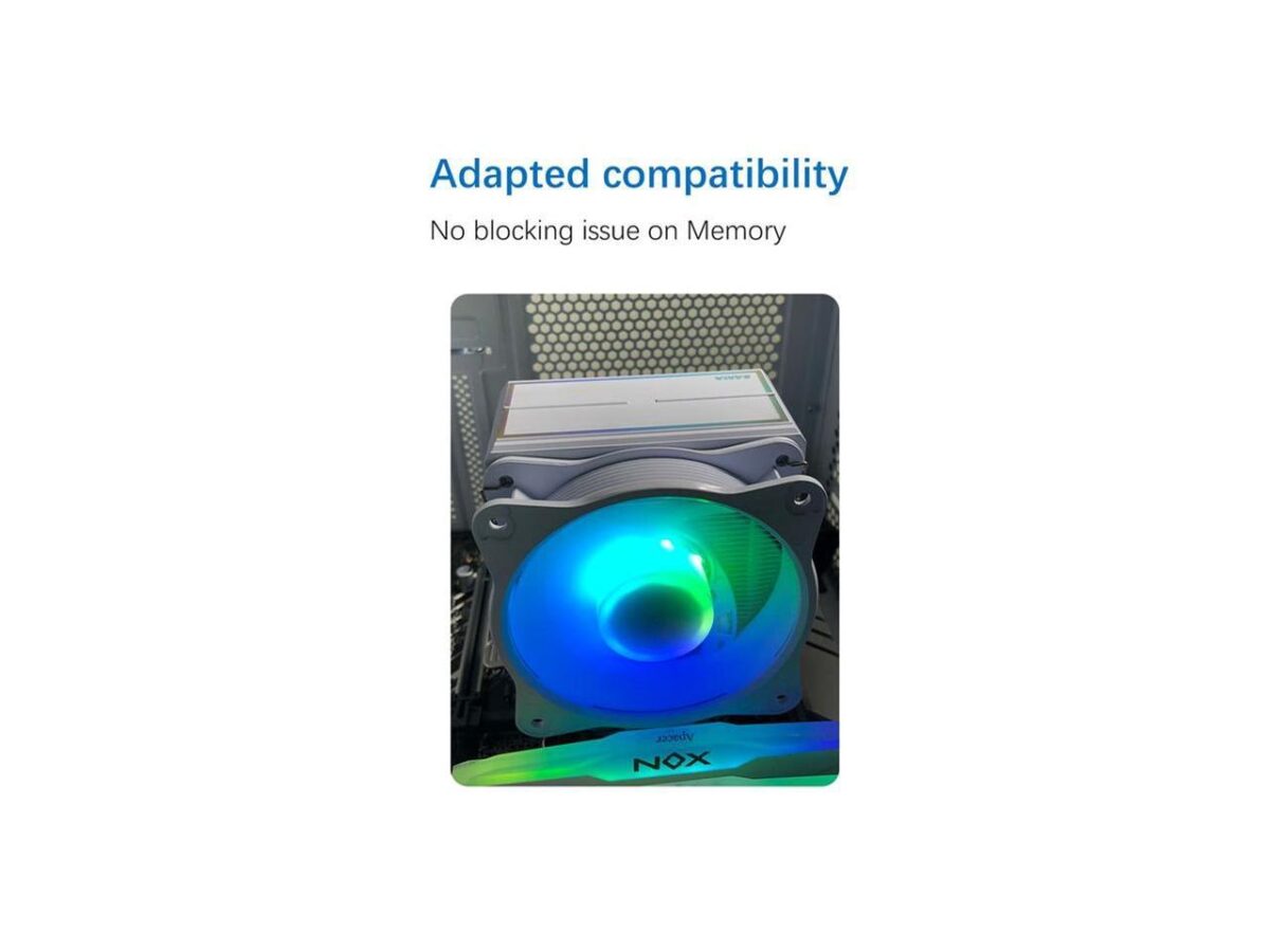 ⁦SAMA KA450DW RGB CPU Air Cooler 9cm PWM Fan 4 Copper Heat Pipes For AMDIntel Universal Computer Cooling Radiator White⁩ - الصورة ⁦4⁩