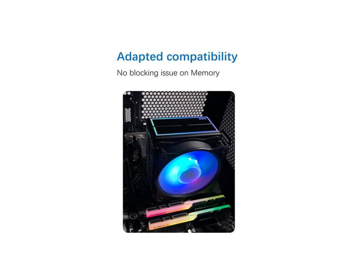 ⁦SAMA KA450D RGB CPU Air Cooler 9cm PWM Fan 4 Copper Heat Pipes For AMDIntel⁩ - الصورة ⁦2⁩