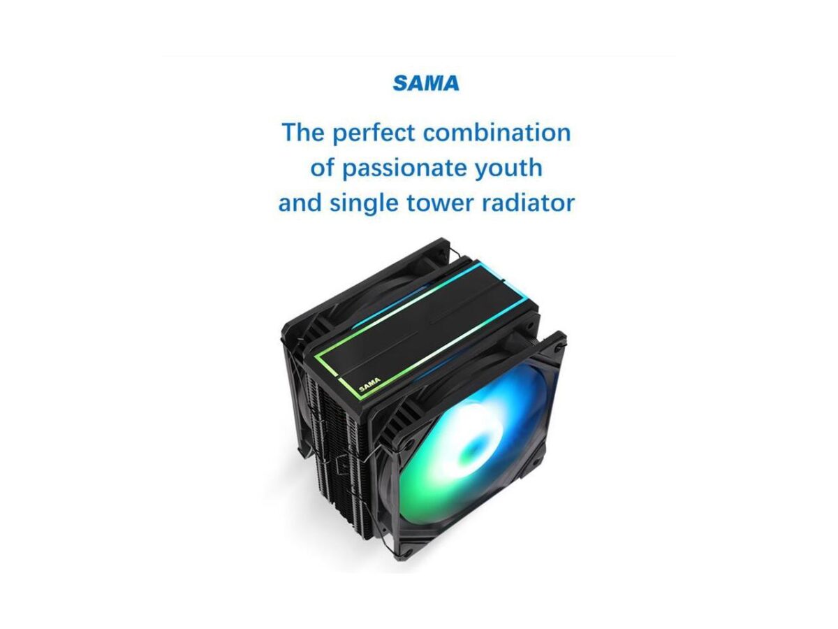 ⁦SAMA KA600D ARGB CPU Air Cooler 150MM Fan with 6 Copper Heat Pipes Air Cooling⁩ - الصورة ⁦4⁩