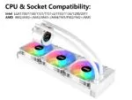 ⁦SAMA T360 White liquid Cooler 360mm ARGB AIO Radiator LCD Temperature Display Screen CPU⁩ - الصورة ⁦2⁩