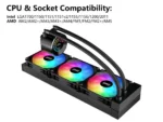 SAMA T360 Black liquid Cooler 360mm ARGB AIO Radiator LCD Temperature Display Screen CPU - Image 6