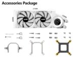 ⁦SAMA T240 White liquid Cooler 360mm ARGB AIO Radiator LCD Temperature Display Screen CPU Cooler with⁩ - الصورة ⁦6⁩