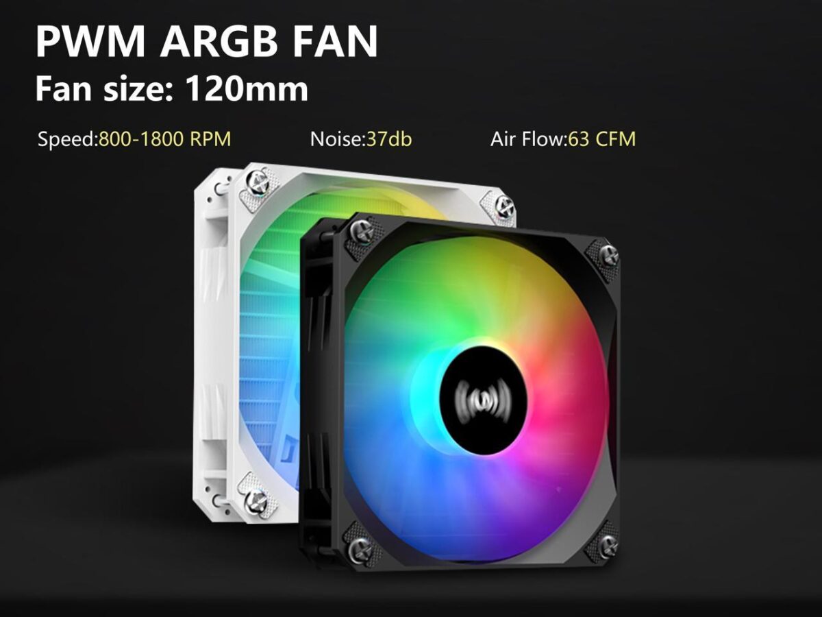 ⁦SAMA T240 Black liquid Cooler 360mm ARGB AIO Radiator LCD Temperature Display Screen CPU Cooler with⁩ - الصورة ⁦6⁩
