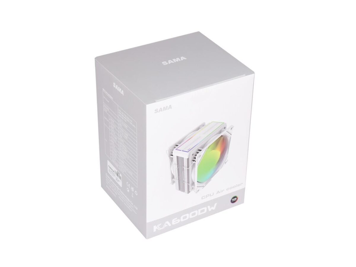 ⁦SAMA KA600DW RGB CPU AirCooler 120mm 12V 6 Heat PipeDual Platform PWM Fan PC⁩ - الصورة ⁦6⁩