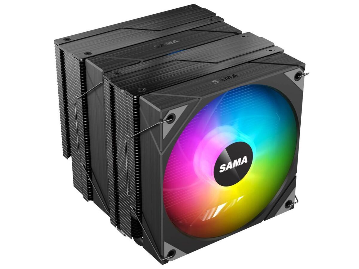 ⁦SAMA 6PDW ARGB Black CPU Air Cooler 120mm Cooling Fan⁩ - الصورة ⁦3⁩
