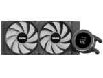 ⁦SAMA SM240 Black liquid Cooler 240mm ARGB AIO Radiator LCD Video Temperature Display Screen CPU⁩ - الصورة ⁦6⁩