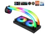 SAMA PS240 Black AlO Liquid Cooler 240mm ARGB CPU Radiator with nfinity Mirror PWM Fans ARGB Effects Tube Water Cooler