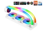 SAMA PS360 White AIO Liquid Cooler 360mm ARGB CPU Radiator with Infinity Mirror PWM Fans ARGB Effects Tube Water Cooler - Image 6