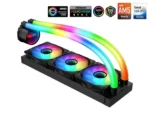 SAMA PS360 Black AIO Liquid Cooler 360mm ARGB CPU Radiator with Infinity Mirror PWM Fans ARGB Effects Tube Water Cooler - Image 6