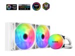 ⁦SAMA SI240 White Liquid Cooler 240mm AIO Radiator Addressable RGB PWM Fan CPU cooler for Intel AMD PC Case⁩ - الصورة ⁦2⁩