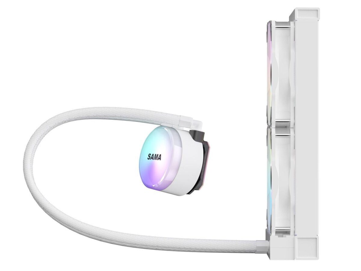 ⁦SAMA SI240 White Liquid Cooler 240mm AIO Radiator Addressable RGB PWM Fan CPU cooler for Intel AMD PC Case⁩ - الصورة ⁦6⁩