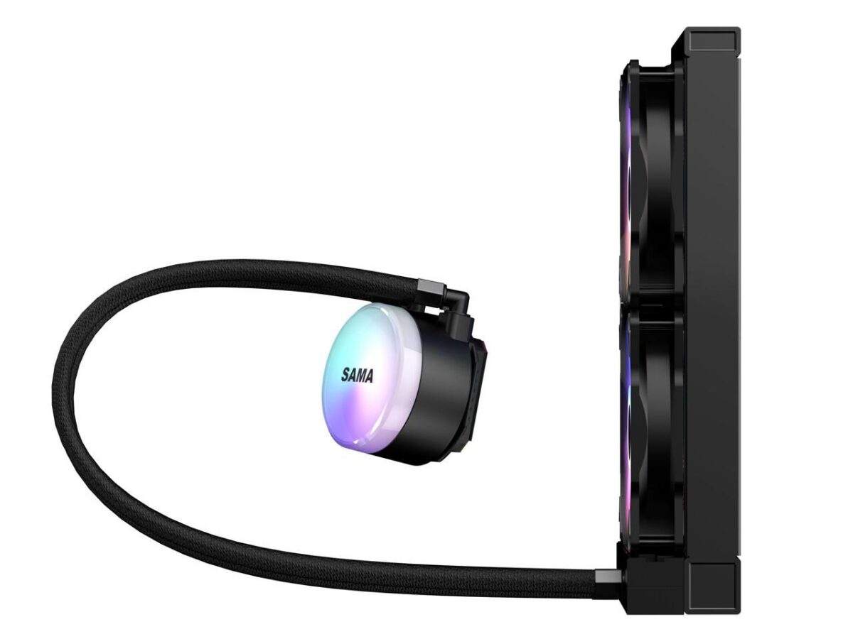 ⁦SAMA SI240 Black Liquid Cooler 240mm AIO Radiator Addressable RGB PWM Fan CPU cooler for Intel AMD PC Case⁩ - الصورة ⁦7⁩
