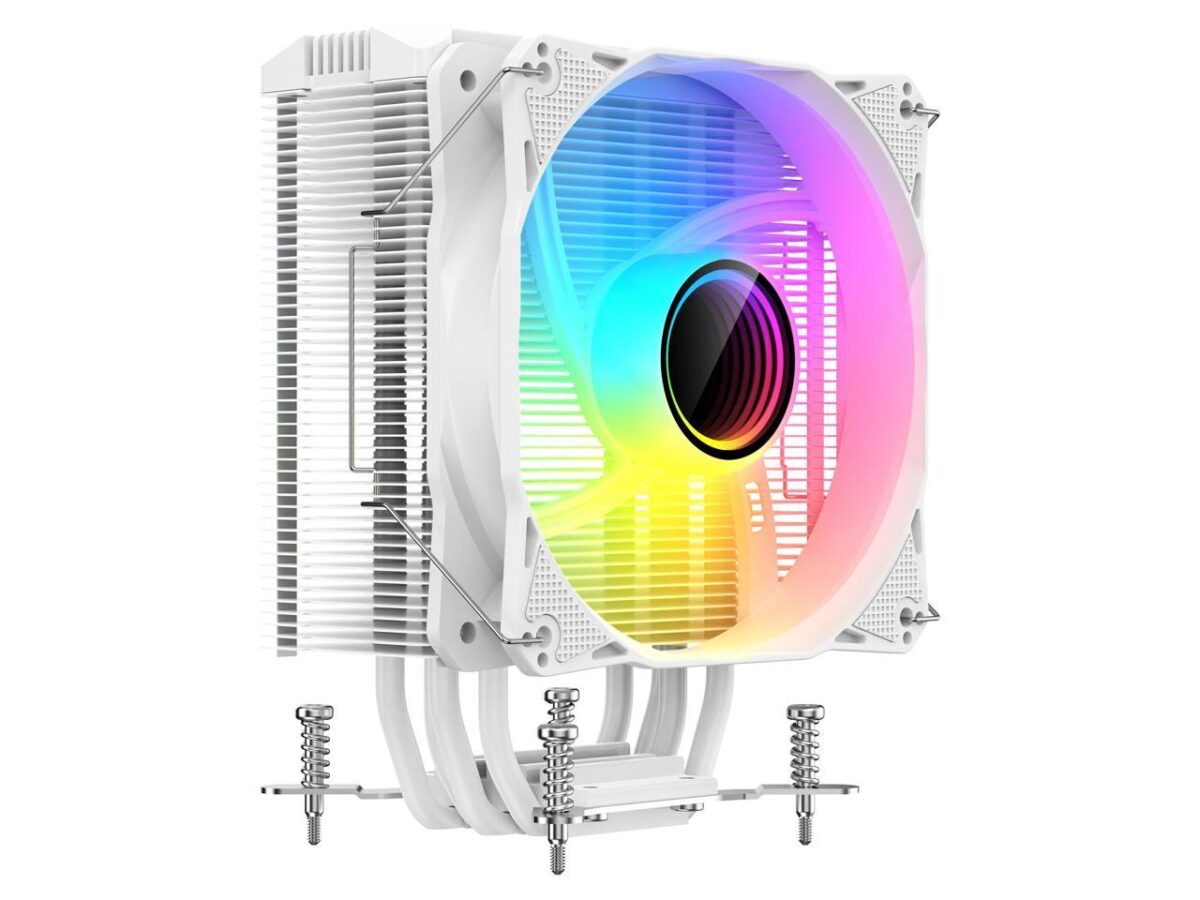 ⁦SAMA KA400I CPU Air Cooler 4 Heat Copper Pipe 120mm Cooling Fan Addressable RGB Aluminum⁩ - الصورة ⁦5⁩