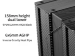 SAMA 6PDW ARGB Black CPU Air Cooler 120mm Cooling Fan - Image 6