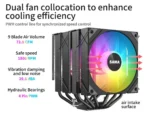 SAMA 6PDW ARGB Black CPU Air Cooler 120mm Cooling Fan - Image 7