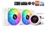 SAMA SM240 White liquid Cooler 240mm White with ARGB AIO Radiator LCD Video Temperature Display Screen, PC - Image 4