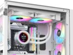 ⁦SAMA SM240 White liquid Cooler 240mm White with ARGB AIO Radiator LCD Video Temperature Display Screen, PC⁩ - الصورة ⁦6⁩
