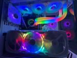 ⁦SAMA PS360 White AIO Liquid Cooler 360mm ARGB CPU Radiator with Infinity Mirror PWM Fans ARGB Effects Tube Water Cooler⁩ - الصورة ⁦8⁩