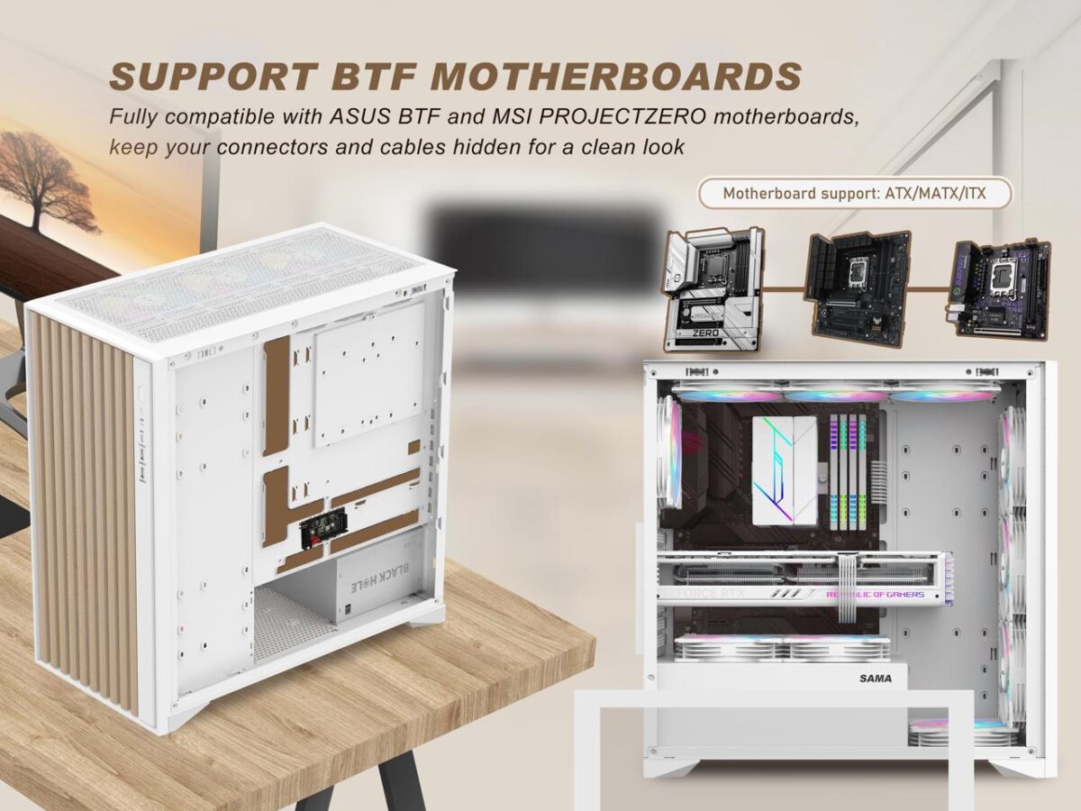 ⁦SAMA V Nature ATX mATX Mid Tower PC Case⁩ - الصورة ⁦4⁩