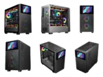 SAMA V-play ATX Mid Tower High-end Gaming Computer PC Case With 8-inch LCD Display, Tempered Glass Side Panels, Supports Multiple Cooling Configurations Black - Image 2