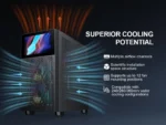 SAMA V-play ATX Mid Tower High-end Gaming Computer PC Case With 8-inch LCD Display, Tempered Glass Side Panels, Supports Multiple Cooling Configurations Black - Image 4