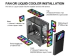 SAMA V-play ATX Mid Tower High-end Gaming Computer PC Case With 8-inch LCD Display, Tempered Glass Side Panels, Supports Multiple Cooling Configurations Black - Image 5