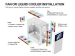 SAMA V-play ATX Mid Tower High-end Gaming Computer PC Case With 8-inch LCD Display, Tempered Glass Side Panels, Supports Multiple Cooling Configurations White - Image 7