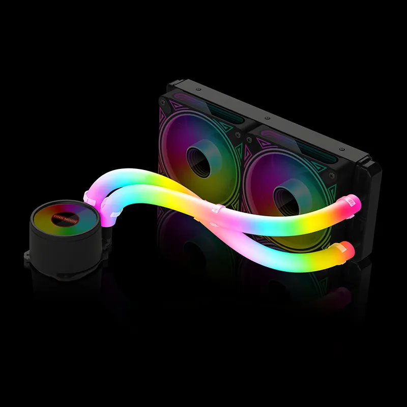 Hb06c7c3548c7468cb387b5549671d135c COOLMOON ST350 CPU Liquid Cooler ARGB Tube Decorative Gaming PC Cases - الصورة 1