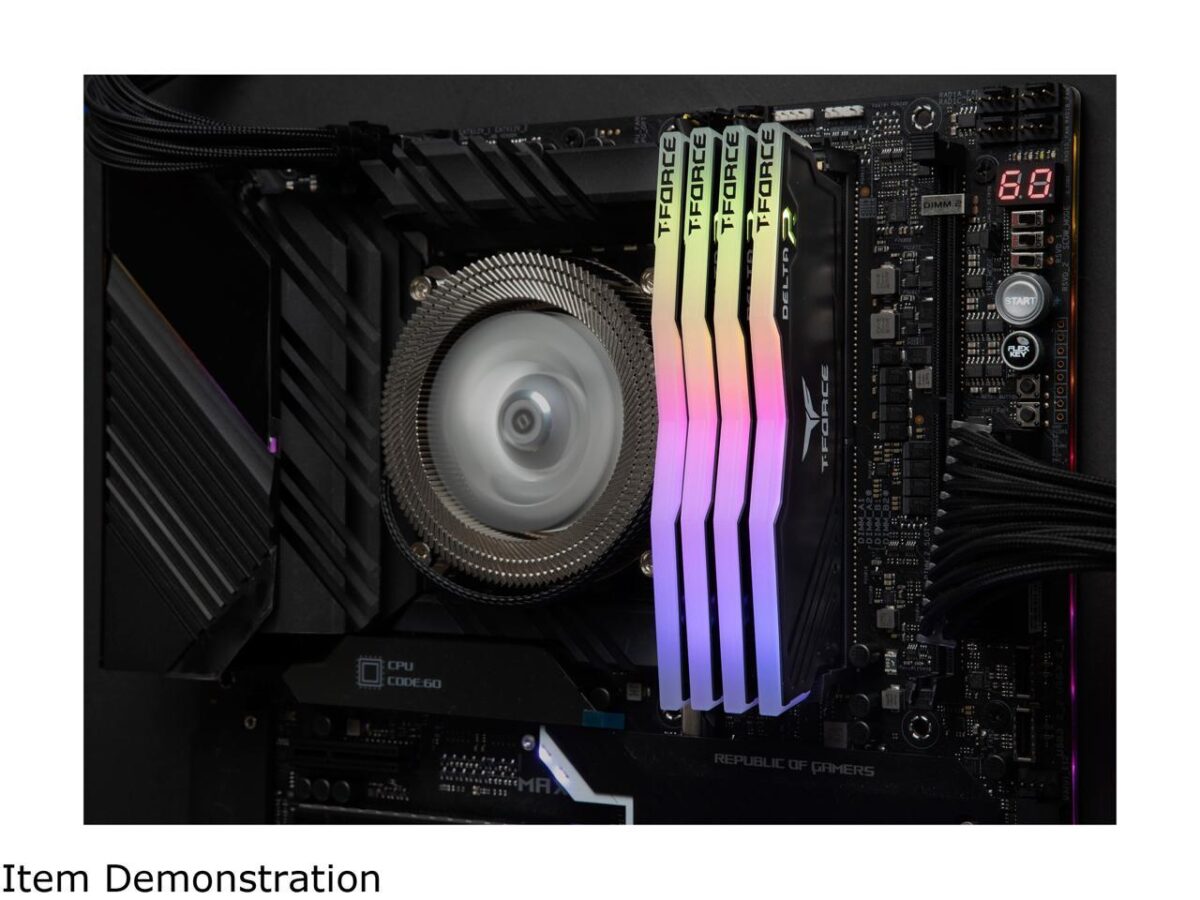 ⁦TEAMGROUP T-Force Delta RGB 32GB (2 x 16GB)  PC RAM DDR4 3200⁩ - الصورة ⁦3⁩