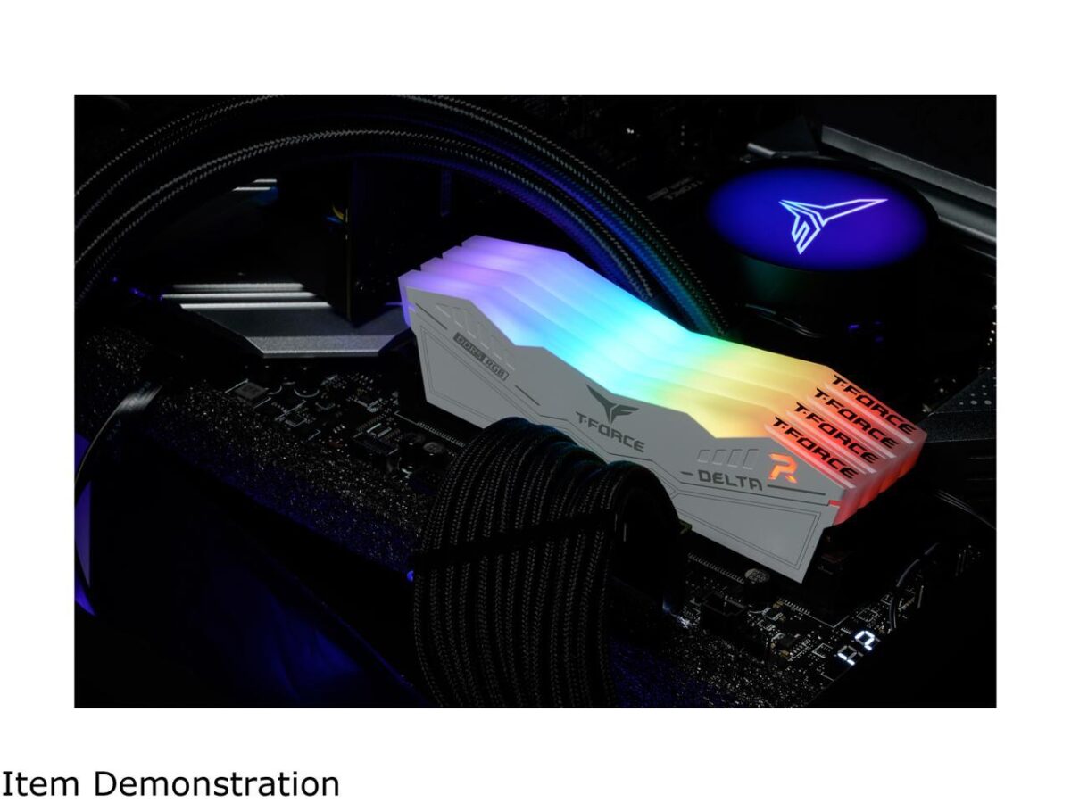 ⁦TEAMGROUP T-Force Delta RGB 32GB (2 x 16GB) PC RAM DDR5 6000HZ white⁩ - الصورة ⁦4⁩