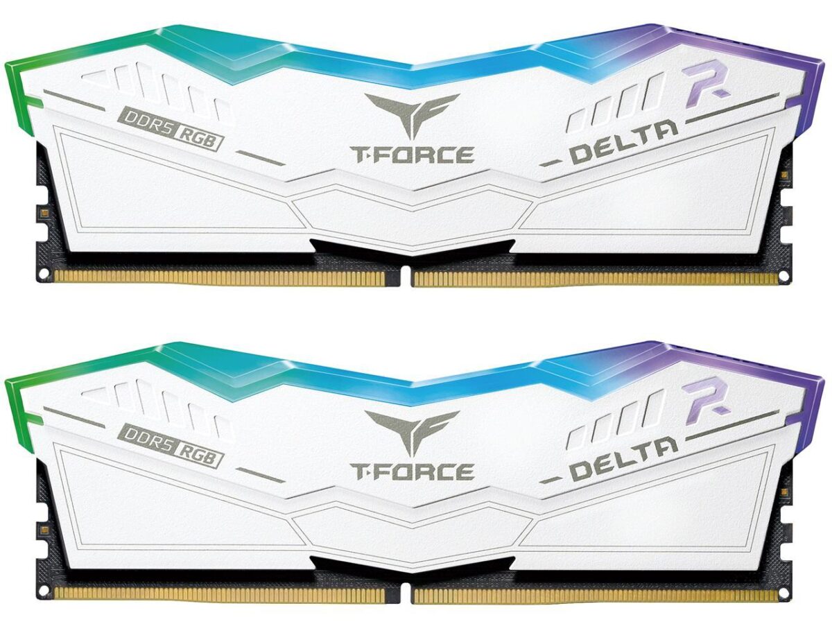 ⁦TEAMGROUP T-Force Delta RGB 32GB (2 x 16GB) PC RAM DDR5 6000HZ white⁩ - الصورة ⁦5⁩