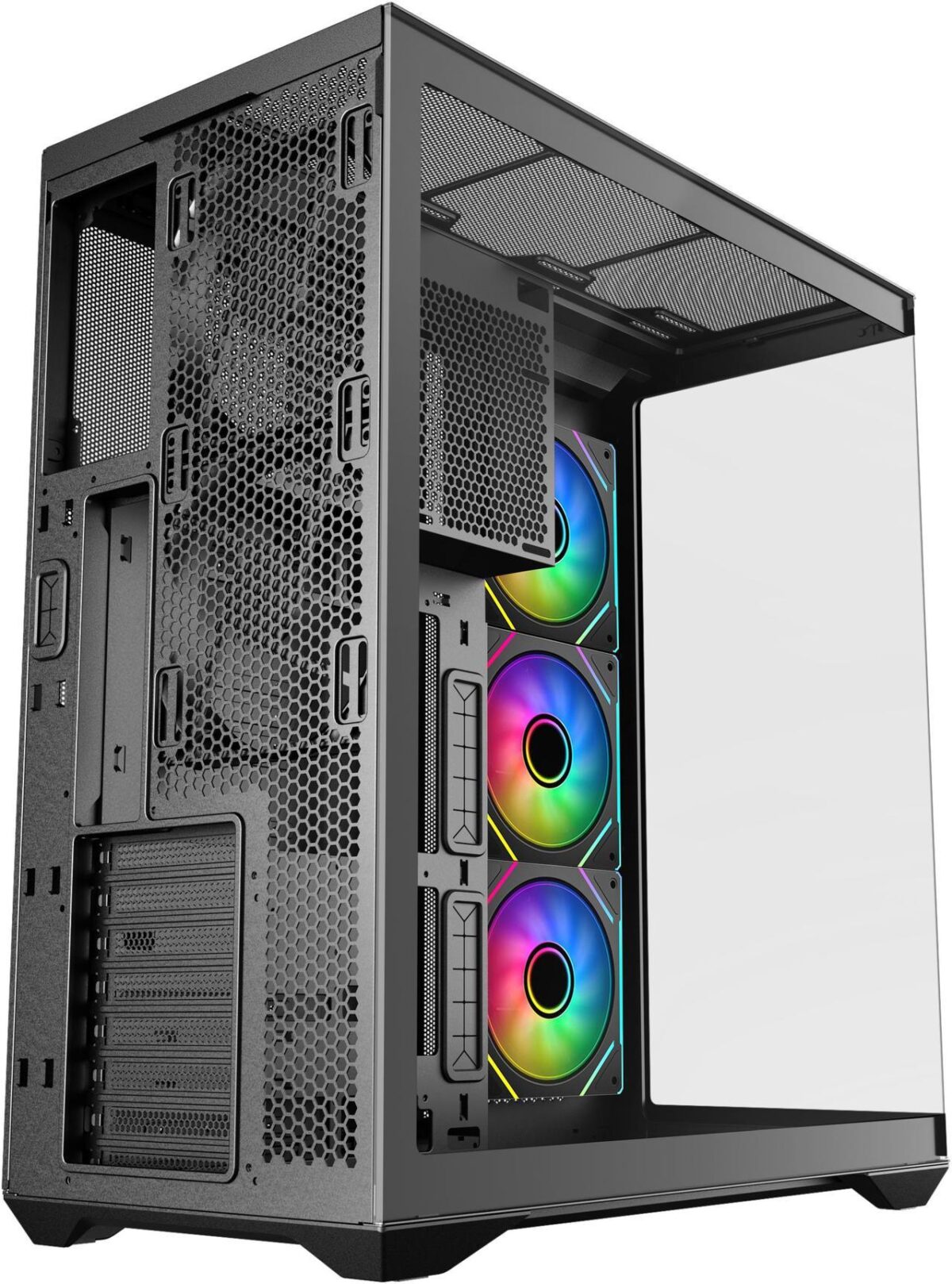 ⁦SAMA V Cool Black Steel / Tempered Glass USB3.0/Type C ATX Full Tower Gaming Computer Case w/5 x ARGB Fans (Pre-Installed)⁩ - الصورة ⁦7⁩