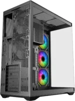 SAMA V Cool Black Steel / Tempered Glass USB3.0/Type C ATX Full Tower Gaming Computer Case w/5 x ARGB Fans (Pre-Installed) - Image 7