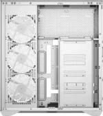 SAMA V Cool White Steel / Tempered Glass USB3.0/Type C ATX Full Tower Gaming Computer Case w/5 x ARGB Fans (Pre-Installed) - Image 5