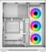SAMA V Cool White Steel / Tempered Glass USB3.0/Type C ATX Full Tower Gaming Computer Case w/5 x ARGB Fans (Pre-Installed) - Image 6