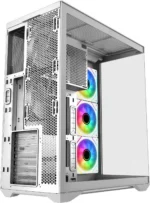 SAMA V Cool White Steel / Tempered Glass USB3.0/Type C ATX Full Tower Gaming Computer Case w/5 x ARGB Fans (Pre-Installed) - Image 8