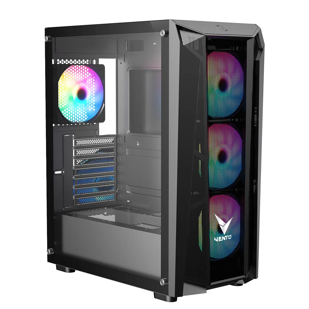 1 Vento VG15FE RGB Gaming Mid Tower Case + FSP Hyper K Pro 80 Plus White Power Supply 650W - Image 1